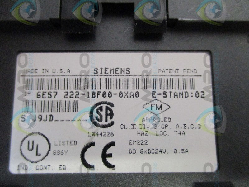 SIEMENS 6ES7222-1BF00-0XA0 24VDC NSNP