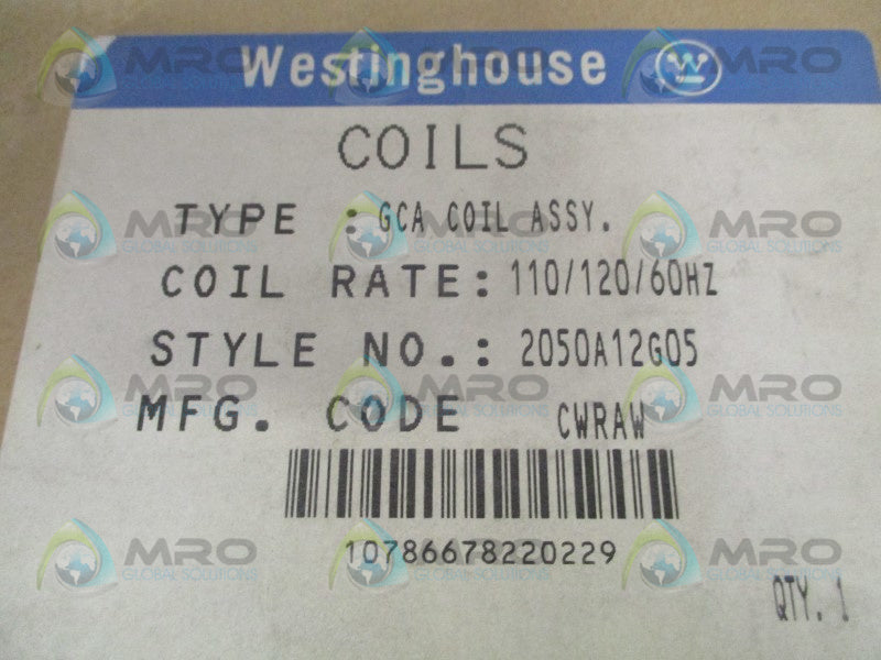 WESTINGHOUSE 2050A12G05 COIL 110/120V (MISSING ACCESSORIES) NSMP