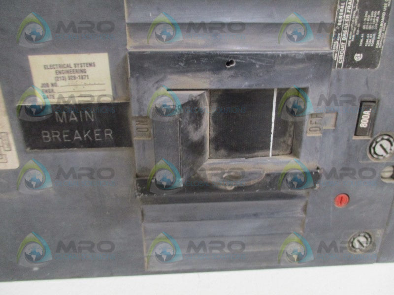 GENERAL ELECTRIC TKM836800 CIRCUIT BREAKER 800A UNMP