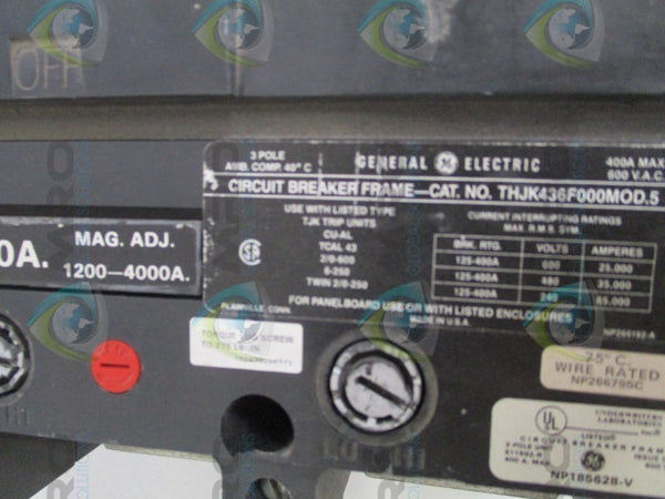 GENERAL ELECTRIC THJK436400 CIRCUIT BREAKER 400A (AS PICTURED) UNMP