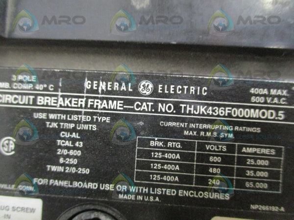 GENERAL ELECTRIC THJK436400 CIRCUIT BREAKER 400A (AS PICTURED) UNMP