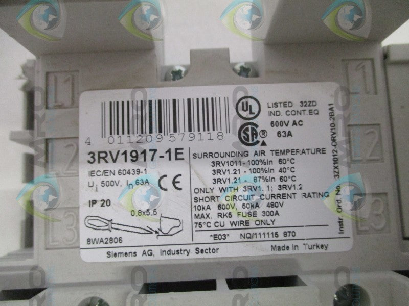 SIEMENS 3RV1917-1E BUSBAR (AS PICTURED) NSNP