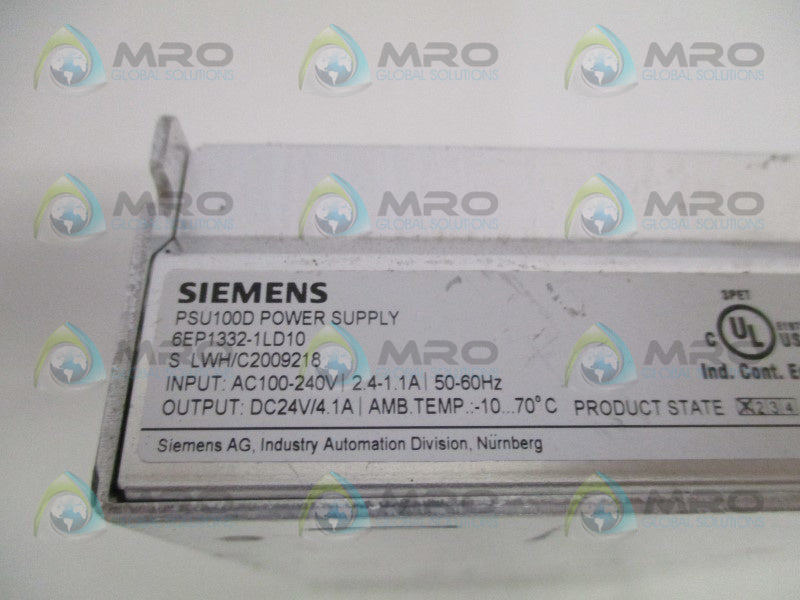 SIEMENS PSU100D 6EP1332-1LD10 POWER SUPPLY (AS PICTURED) NSNP