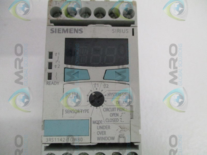 SIEMENS 3RS1142-1GW80 MONITORING RELAY (AS PICTURED) NSNP