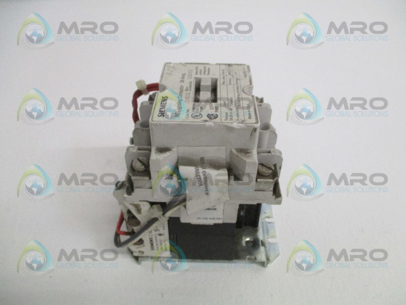 SIEMENS CLM0C02 AC LIGHTING CONTACTOR (AS PICTURED) UNMP