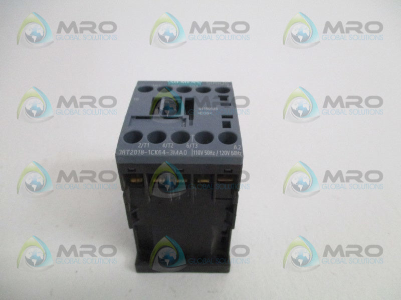 SIEMENS 3RT2018-1CK64-3MA0 CONTACTOR 110/120V (MISSING ACCESSORIES) NSNP