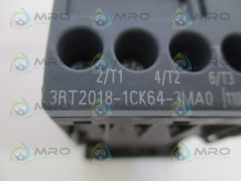 SIEMENS 3RT2018-1CK64-3MA0 CONTACTOR 110/120V (MISSING ACCESSORIES) NSNP