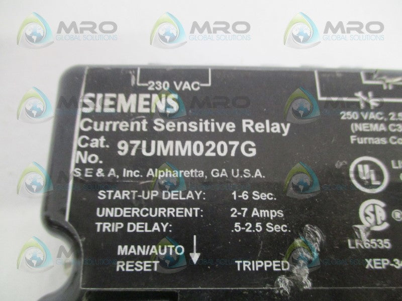 SIEMENS 97UMM0207G CURRENT SENSITIVE RELAY UNMP