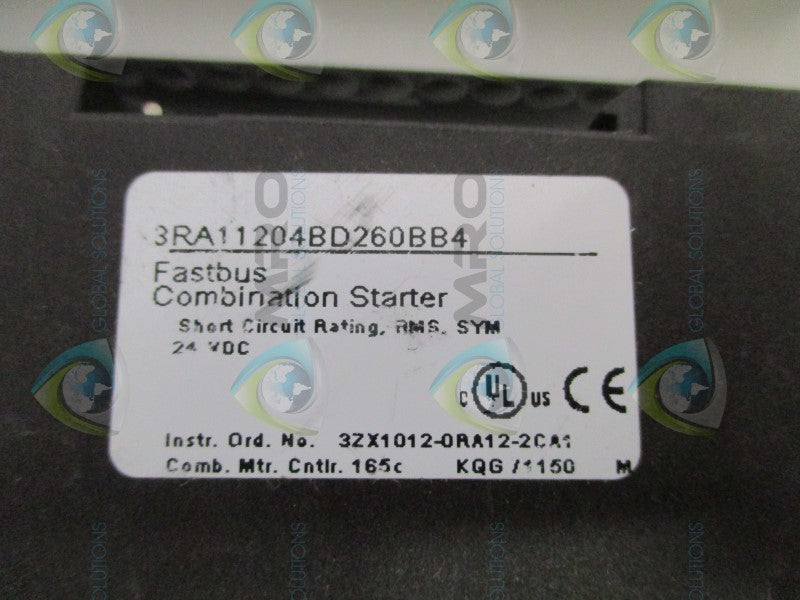 SIEMENS 3RA11204BD260BB4 COMBINATION STARTER (AS PICTURED) NSNP