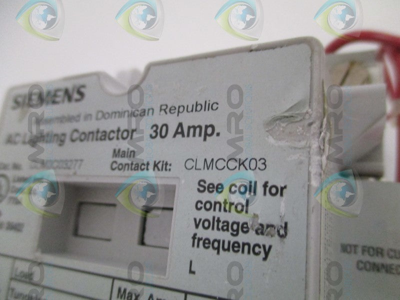 SIEMENS CLM0C03277 AC LIGHTING CONTACTOR UNMP