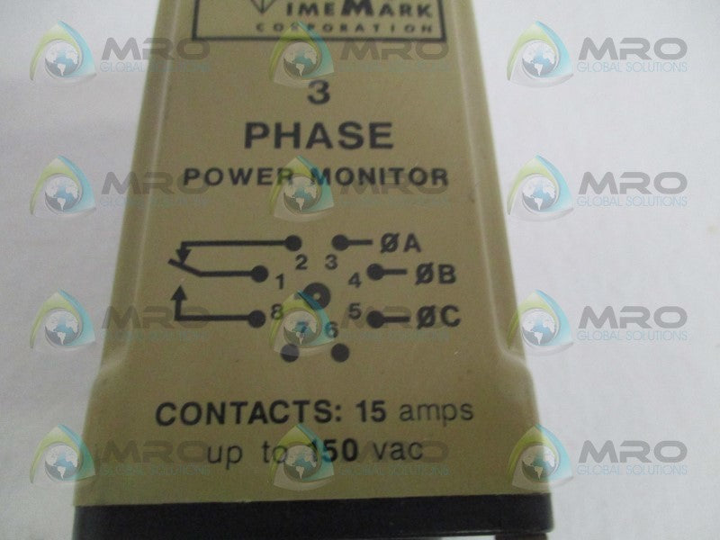 TIMEMARK B258B 3-PHASE POWER MONITOR 15A 15VAC UNMP