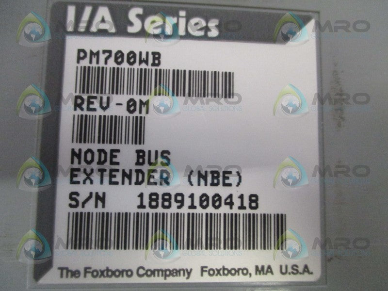 FOXBORO PM700WB NODE BUS EXTENDER MODULE UNMP
