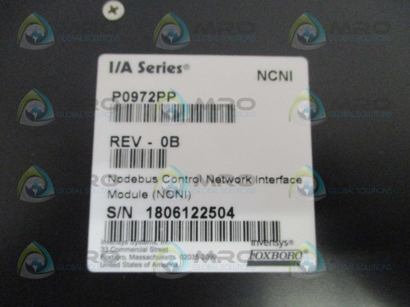 FOXBORO P0972PP NODEBUS/CONTROL NETWORK INTERFACE MODULE NSMP