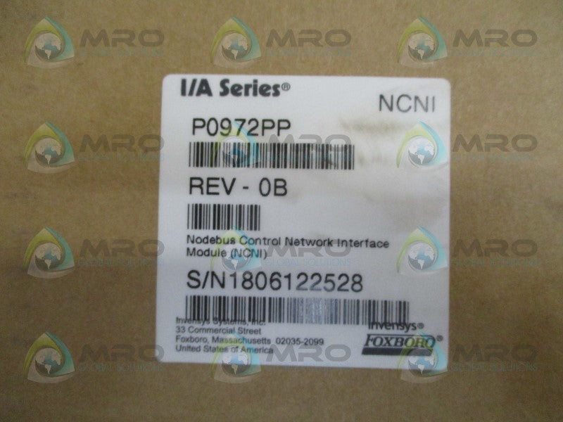 FOXBORO P0972PP NODEBUS/CONTROL NETWORK INTERFACE MODULE NSMP