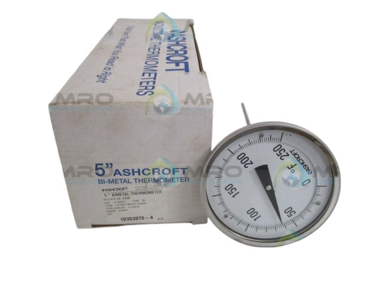 ASHCROFT 50EI60R120-0/250F BIMETAL THERMOMETER 0/250F 12"  NSMP