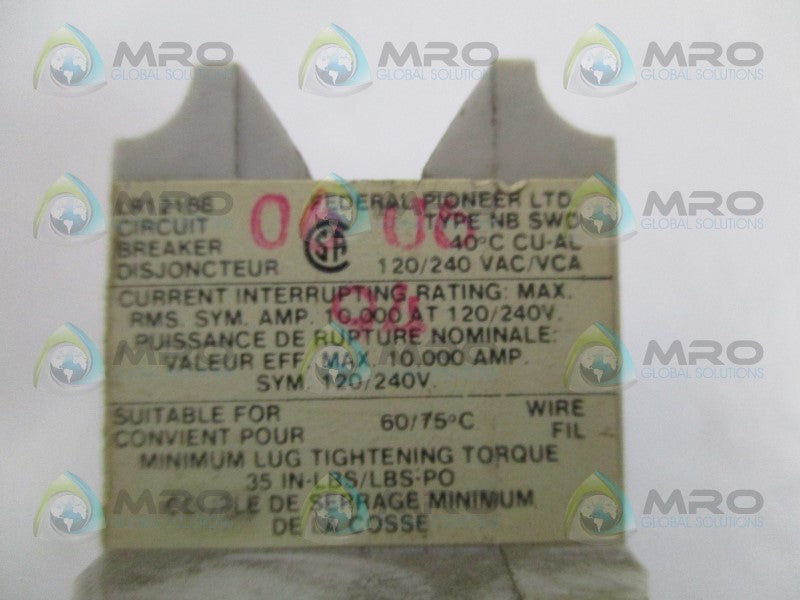 FEDERAL PIONEER NBSWD115 CIRCUIT BREAKER 15A  UNMP
