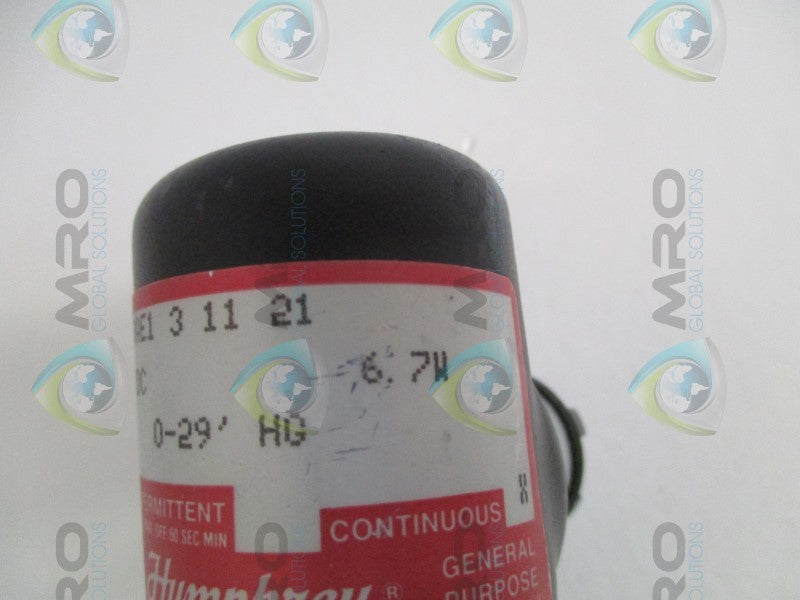 HUMPHREY VA250AE131021A SOLENOID VALVE 0-29"HG  UNMP