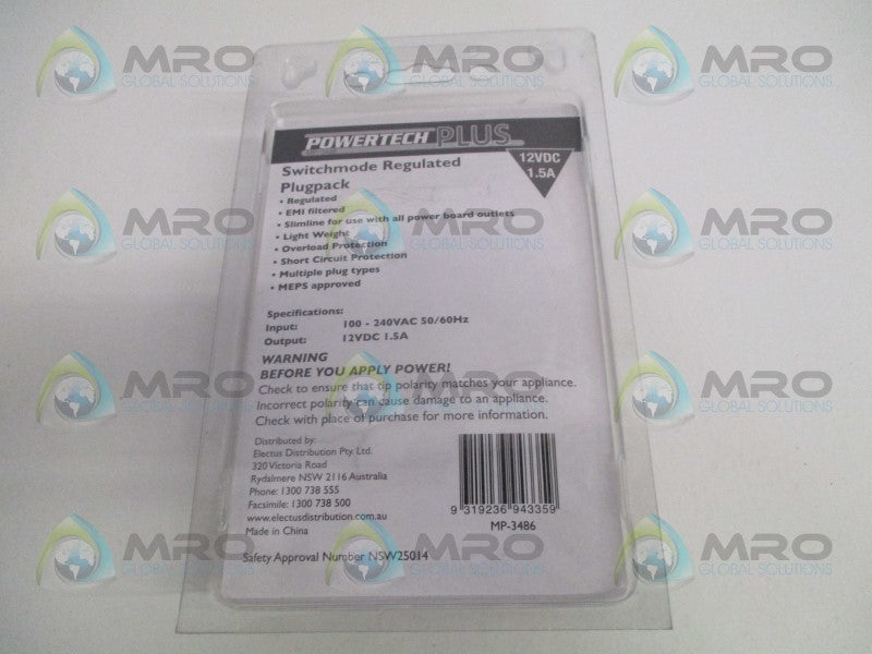 POWERTECH PLUS MP-3486 SWITCHMODE REGULATED PLUGPACK  NSMP