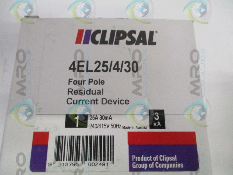CLIPSAL 4EL25/4/30 FOUR POLE RESIDUAL CURRENT DEVICE  NSMP