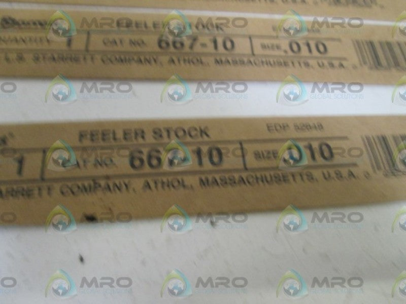 LOT OF 5 STARRETT FEELER STOCK SIZE 0.10 667-10 ORIGINAL PACKAGE