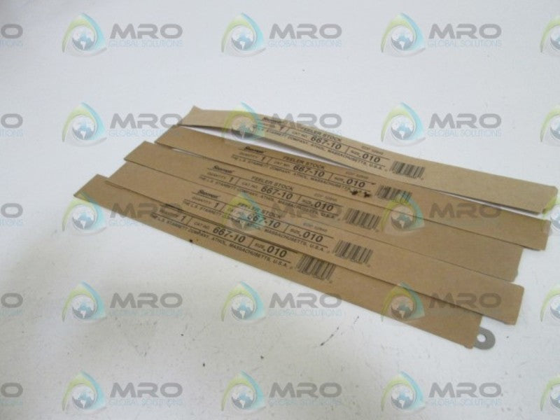 LOT OF 5 STARRETT FEELER STOCK SIZE 0.10 667-10 ORIGINAL PACKAGE