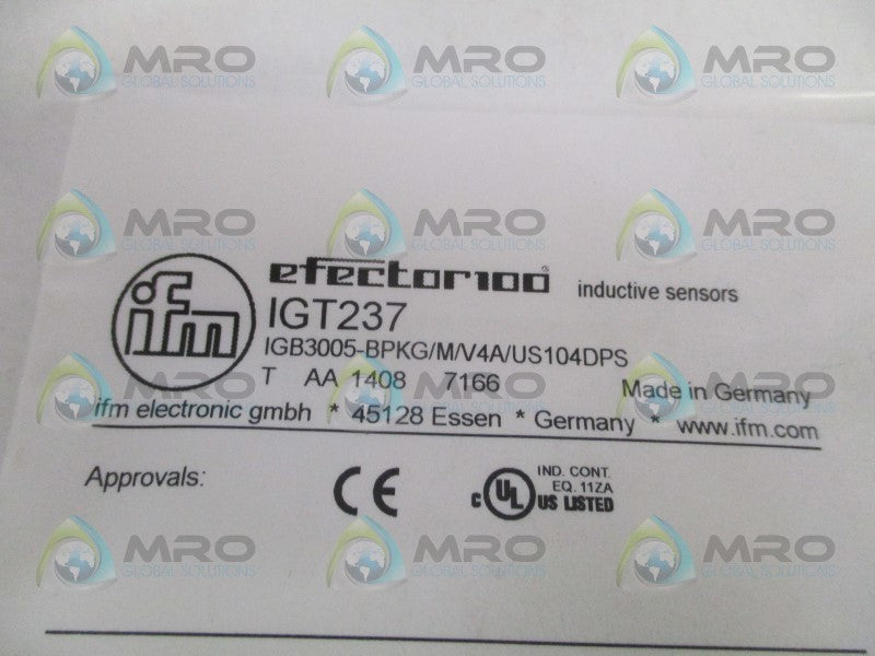 IFM EFECTOR IGT237 INDUCTIVE SENSOR  NSMP