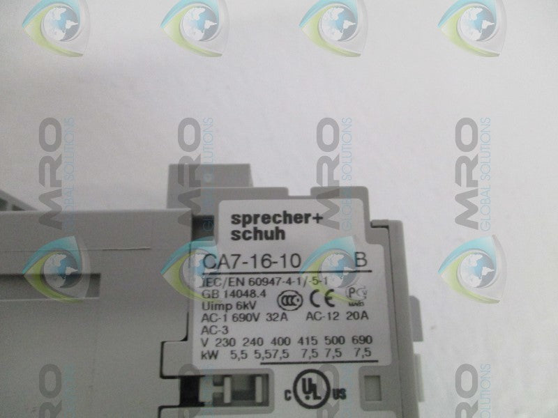 SPRECHER+SCHUH CA7-16-10-277 CONTACTOR 240/277V NSMP