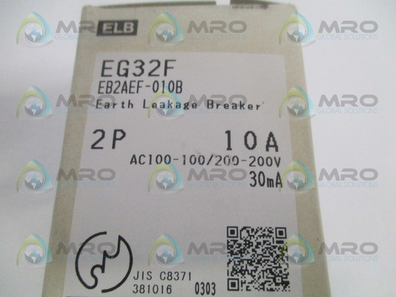 FUJI ELECTRIC EG32F EB2AEF-010B EARTH LEAKAGE BREAKER 10A NSMP