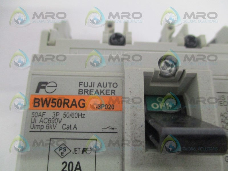 FUJI ELECTRIC BW50RAG-3P020 AUTO BREAKER 20A NSMP