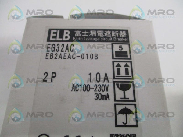 FUJI ELECTRIC EG32AC EB2AEAC-010B EARTH LEAKAGE CIRCUIT BREAKER 10A NSMP