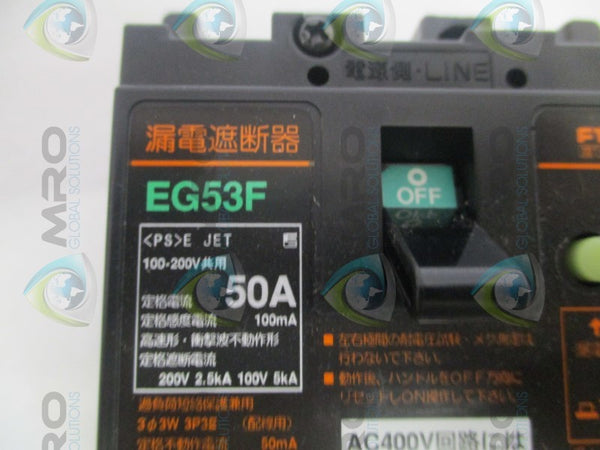 FUJI ELECTRIC EG53E EB3BEF-050C EARTH LEAKAGE BREAKER 50A NSMP