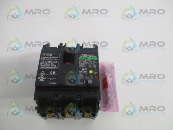 FUJI ELECTRIC EG53AC EB3BEAC-020B EARTH LEAKAGE CIRCUIT BREAKER 20A NSMP