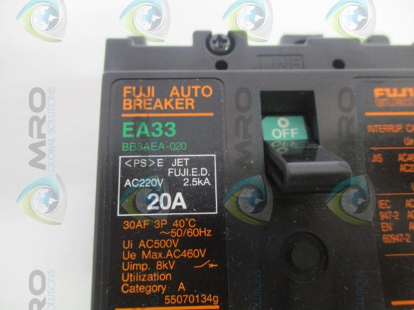 FUJI ELECTRIC EA33 BB3AEA-020 AUTO BREAKER 20A NSMP