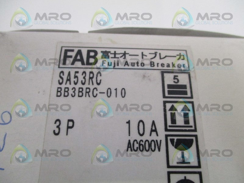 FUJI ELECTRIC SA53RC BB3BRC-010 AUTO BREAKER 10A NSMP