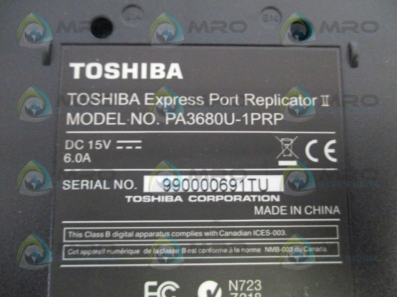 TOSHIBA PA3680U-1PRP EXPRESS PORT REPLICATOR II UNMP