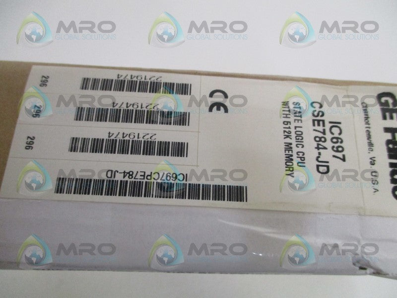 GE FANUC IC697CSE784-JD STATE LOGIC CPU W/ 512K MEMORY NSFS