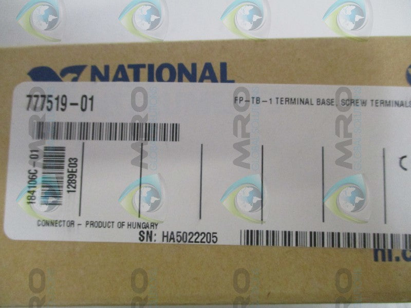 NATIONAL INSTRUMENTS 777519-01 184106C-01 FP-TB-1 TERMINAL BASE NSFS