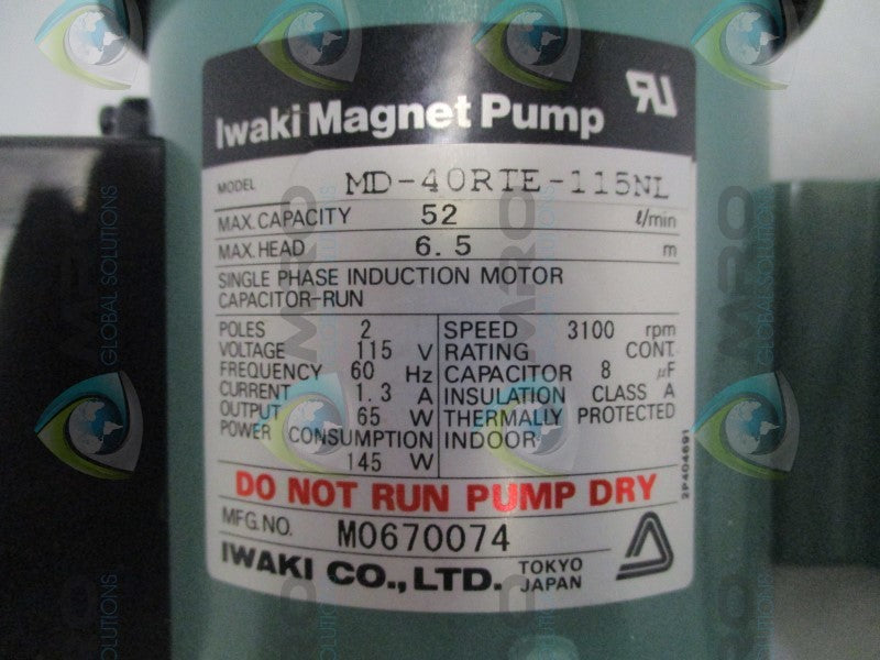 IWAKI MD-40RTE-115NL MAGNET PUMP NSNP