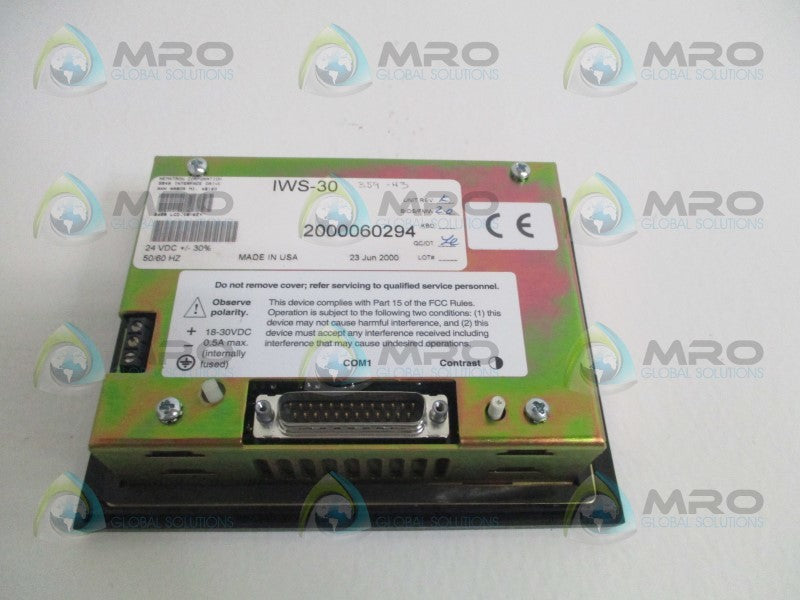 NEMATRON IWS-30 OPERATOR INTERFACE PANEL DISPLAY UNMP