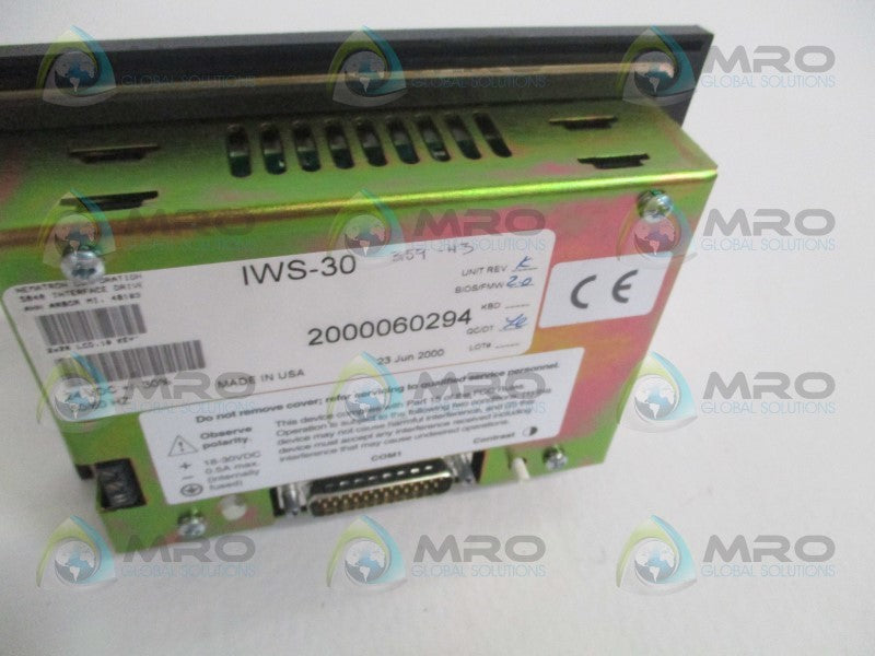 NEMATRON IWS-30 OPERATOR INTERFACE PANEL DISPLAY UNMP