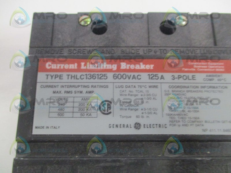 GENERAL ELECTRIC THLC136125WL NSMP