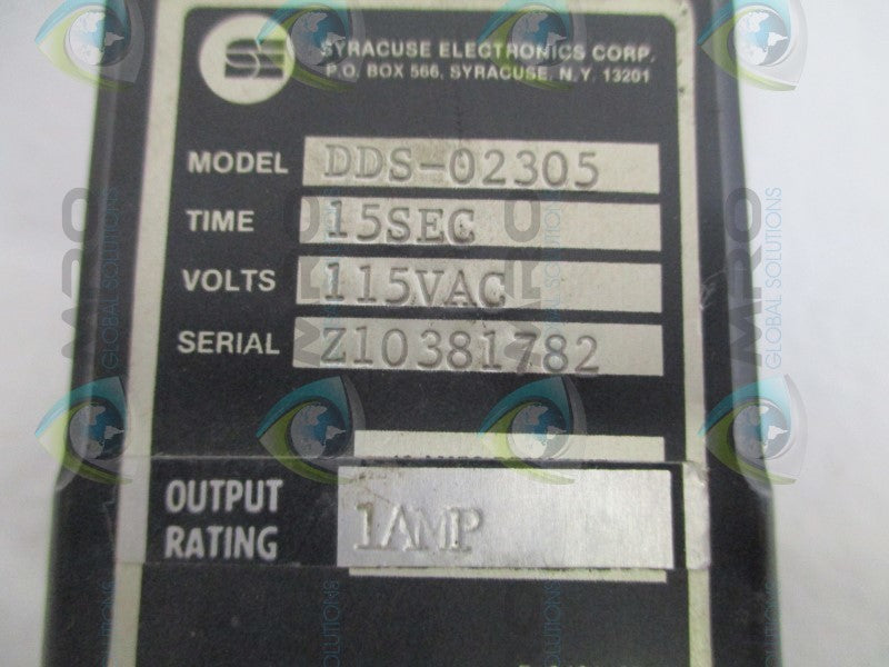 SYRACUSE ELECTRONICS DDS-02305 TIMER RELAY 15SEC UNMP