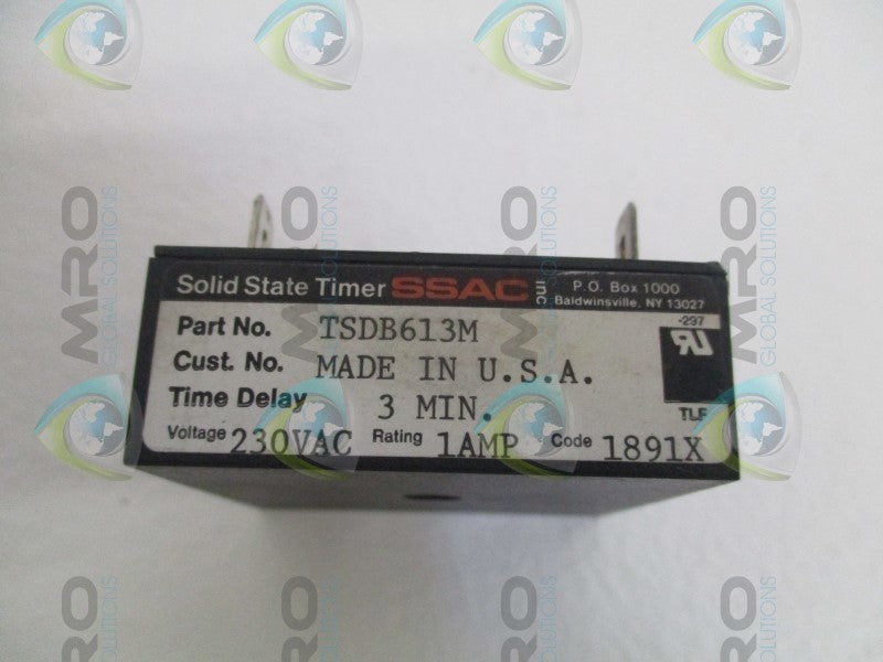 SSAC TSDB613M SOLID STATE TIMER 3MIN. UNMP