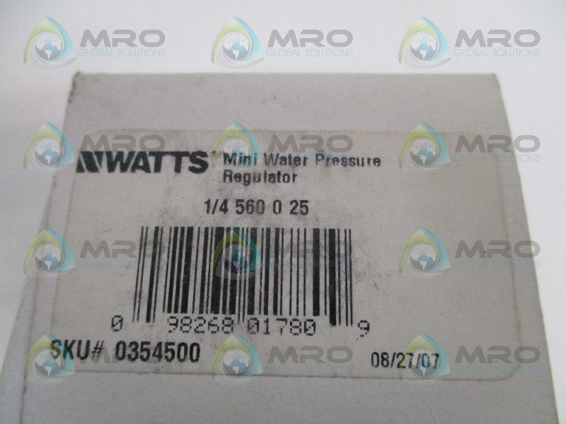 WATTS 0354500 560 1/4-560-0-25 MINI WATER PRESSURE REGULATOR NSMP