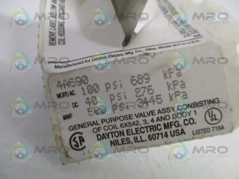 DAYTON 4A690 SOLENOID VALVE  NSNP