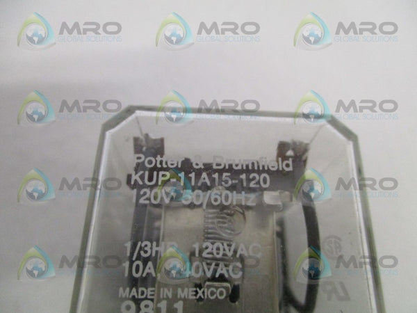 POTTER & BRUMFIELD KUP-11A15-120 RELAY 120V (AS PICTURED)  UNMP