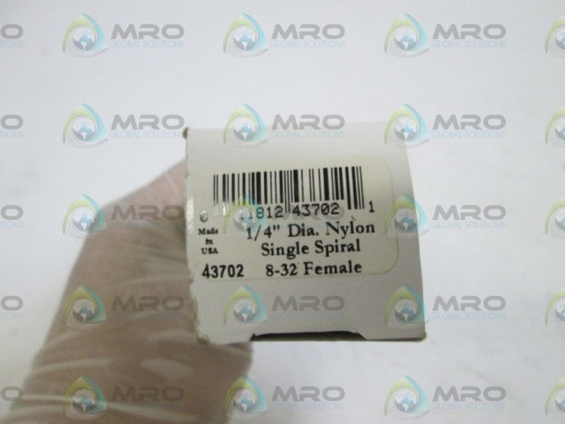 SCHAEFER BRUSH 1/4" SINGLE SPIRAL 8-32 FEMALE 43702 NSMP
