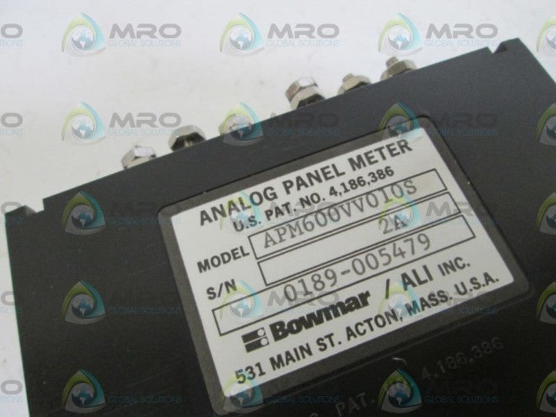 BOWMAR ANALOG PANEL METER APM600VV010S  UNMP