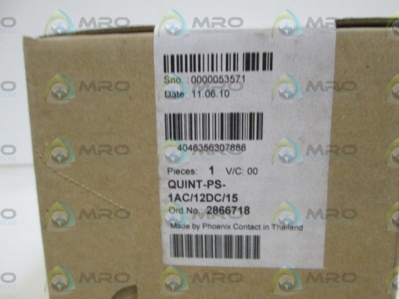 PHOENIX CONTACT POWER SUPPLY  QUINT-PS-1AC.12DC/15 NSFS