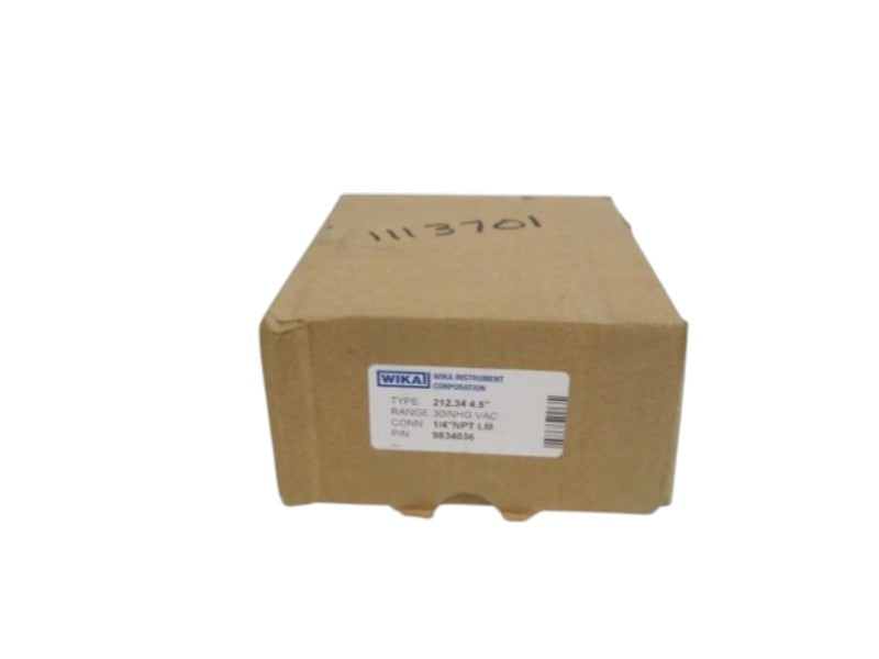 WIKA GAUGE 212.34 4.5" 30INHG VAC 1/4" NPT LM 9834036 NSMP